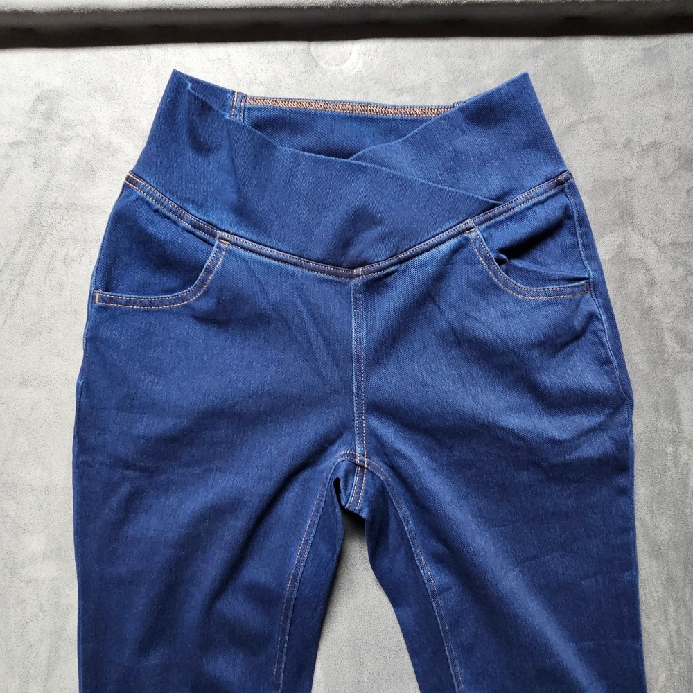 Halara Crossover Waist Flare Jeans Dark Blue Petite Small‎ High Rise Bell Bottom